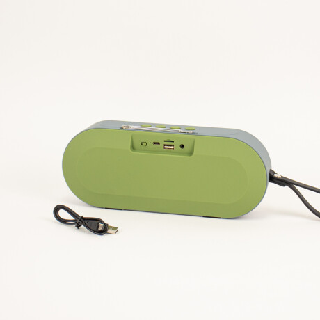 Parlante Ovalado Con Bluetooth Usb Sd A Batería Verde