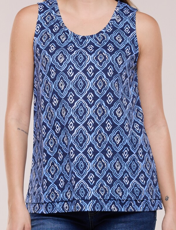 Blusa Estampad0 Geométrica AZUL/MULTI