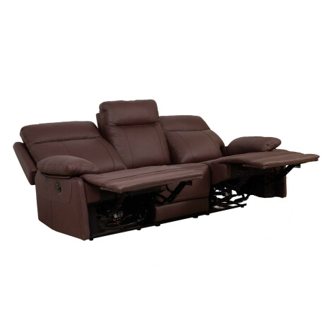 RECLINABLE 3 CUERPOS CUERO MARRON HOSHI MERLOT