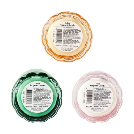 SET 3 VELAS 43273942 MULTICOLOR VIDRIO 43273942