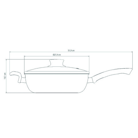 Sartén con tapa modelo "PARIS", Ø26cm -TRAMONTINA TR6050