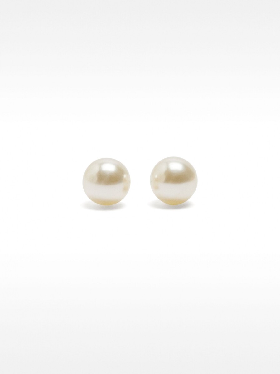 Pendientes Cortos Perla - beige 