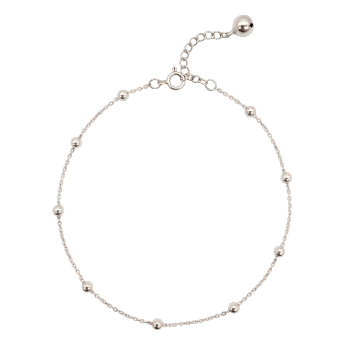 Tobillera Bolas-Plata 925-Sin Piedra-TO3001 - sinpiedra 