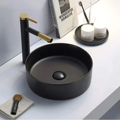 Bacha de apoyo redonda 35 cm Negro Mate Dmc Bacha De Apoyo Redonda 35 Cm Negro Mate Dmc