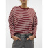 VMABBY LS O-NECK TOP JRS CORE-12 1 Fired Brick/Stripes SNOW WH