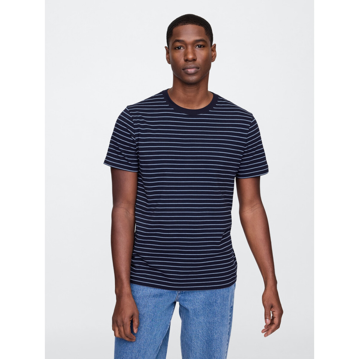 V-EVERYDAY SOFT CREW - STRIPE - NAVY UNIFORM 