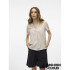 VMMYMILO SS V-NECK TOP WVN GA Silver Lining/Rayas