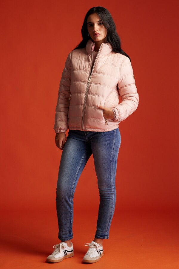 Campera Plumas Reversible ROSA