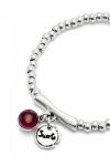 PULSERA EN ALEACIÓN DE METALES BAÑADAS EN PLATA DE LEY Y CRISTAL DE MURANO MORADO Pulsera