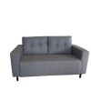 Sofa 4 cuerpos tela Gris Brillo con respaldo semi capitoneado Sofa 4 cuerpos tela Gris Brillo con respaldo semi capitoneado
