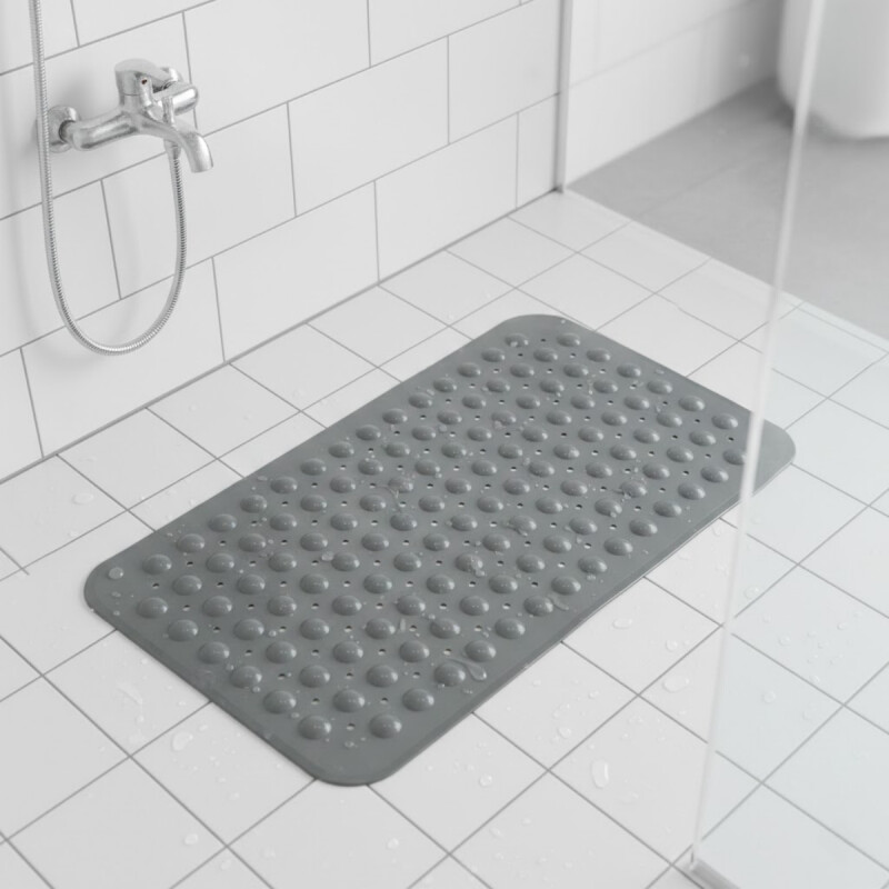 Alfombra con ventosas para el baño 38cm x 70cm GRIS