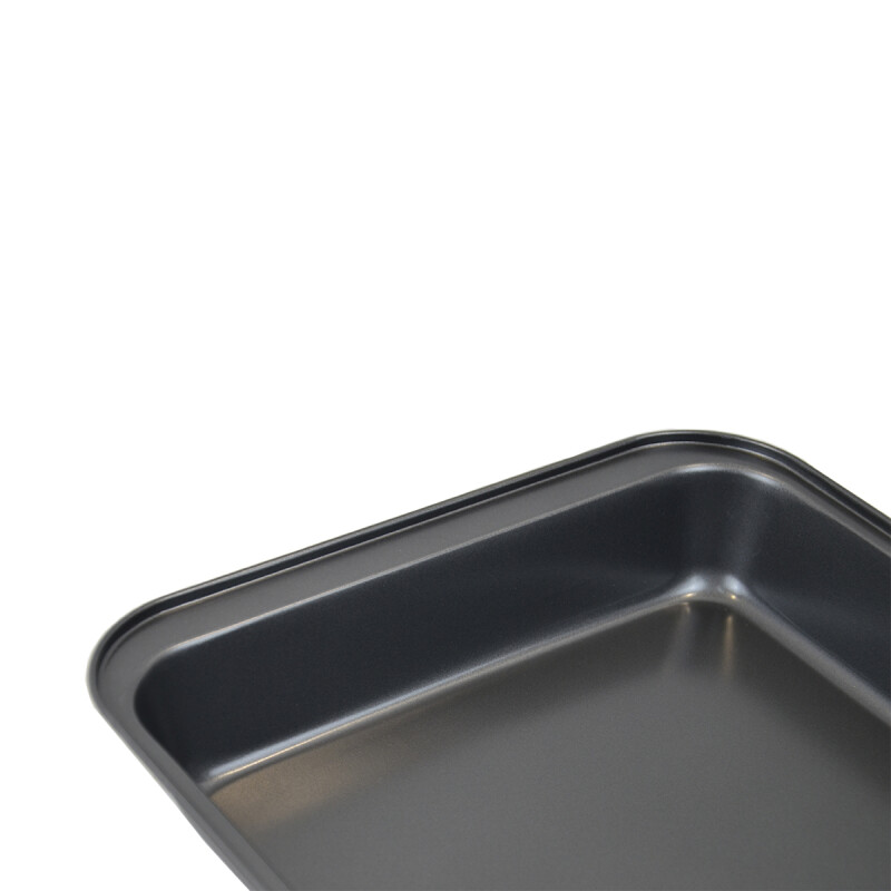Asadera honda antiadherente rectangular 37,5x25,5x5 cm GRIS