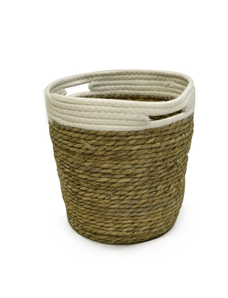 CESTO TEJIDO D25x30CM NATURAL FRANJA BLANCO CESTO TEJIDO D25x30CM NATURAL FRANJA BLANCO