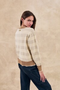 Sweater Rayado Beige Melange