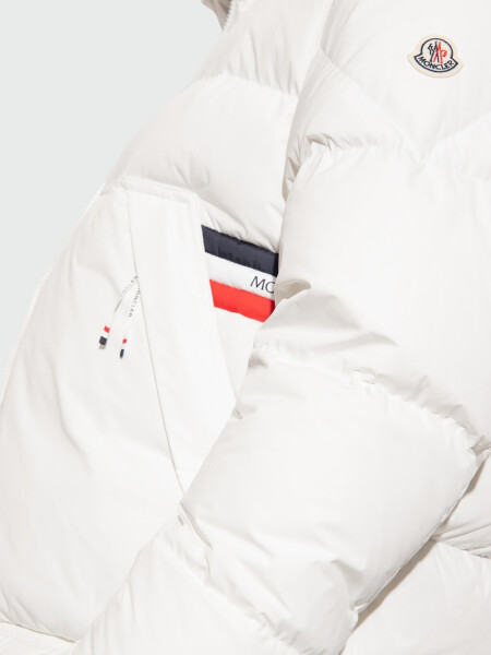Moncler -Campera impermeable con capucha rellena de plumas, Fleole Blanco