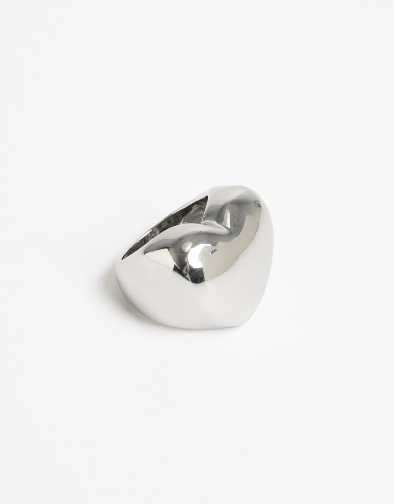 Anillos Medianos y Grandes Metal Anillo Corazón Bold Plateado - Plateado Rodio