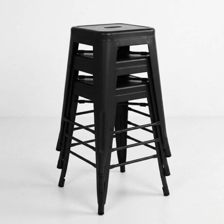 Butaca Taburete Alta Metálica Tolix Puppets Cocina Negro