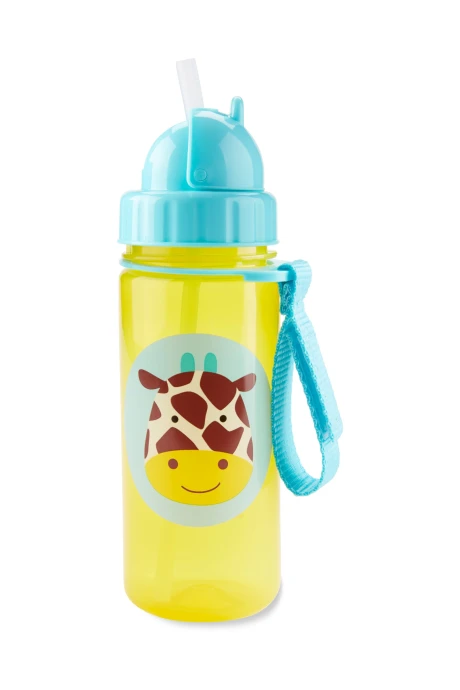Botella con sorbito, diseño jirafa Botella con sorbito, diseño jirafa
