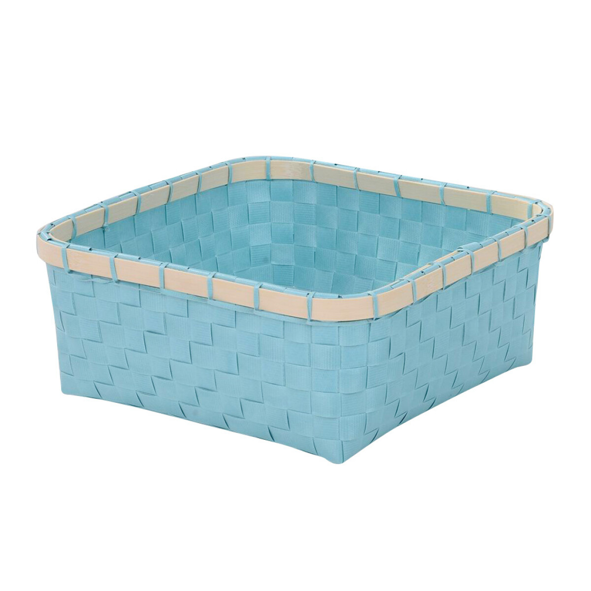 Cesto Celeste C/Borde Bamboo 