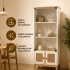Cristalero ComboHome Rattan Estantes 2 Puertas 180cm Calidad Blanco 1