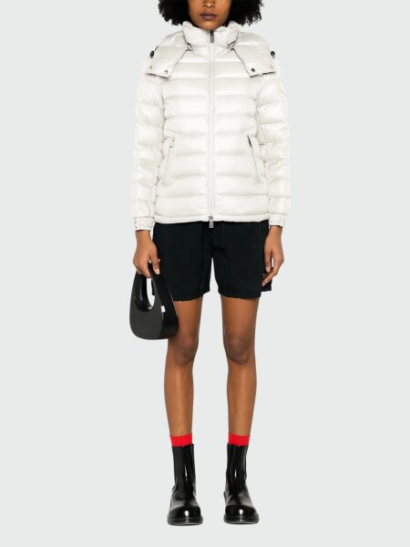 Moncler - Chaqueta Corta con Capucha y Plumón Dalles Blanco
