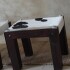 Petit Stool Cowhide oscuro
