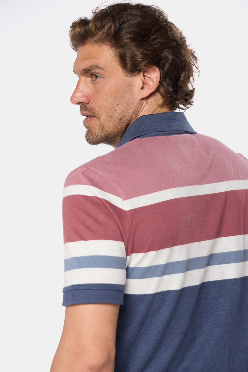REMERA POLO RAYADA Bordo