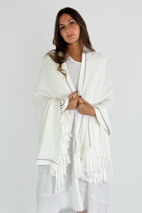 PASHMINA ZUMA Blanco Y Plateado