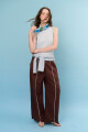 PANTALON LINO CRUZ MARRON