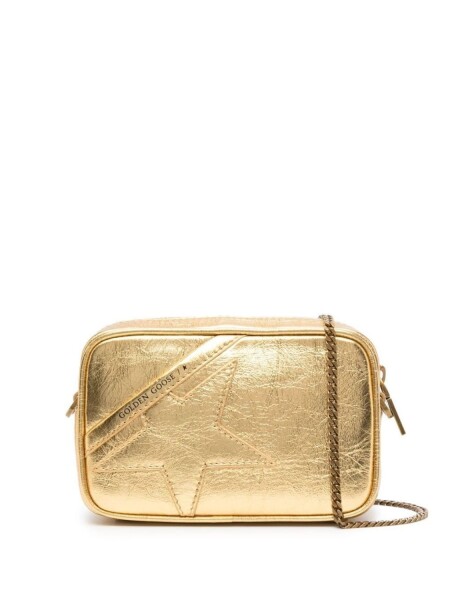 Golden Goose-Cartera de cuero, Star bag mini Dorado