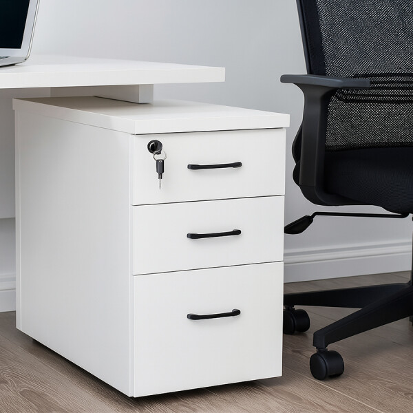 Cajonera con llave 3 Cajones Blanco