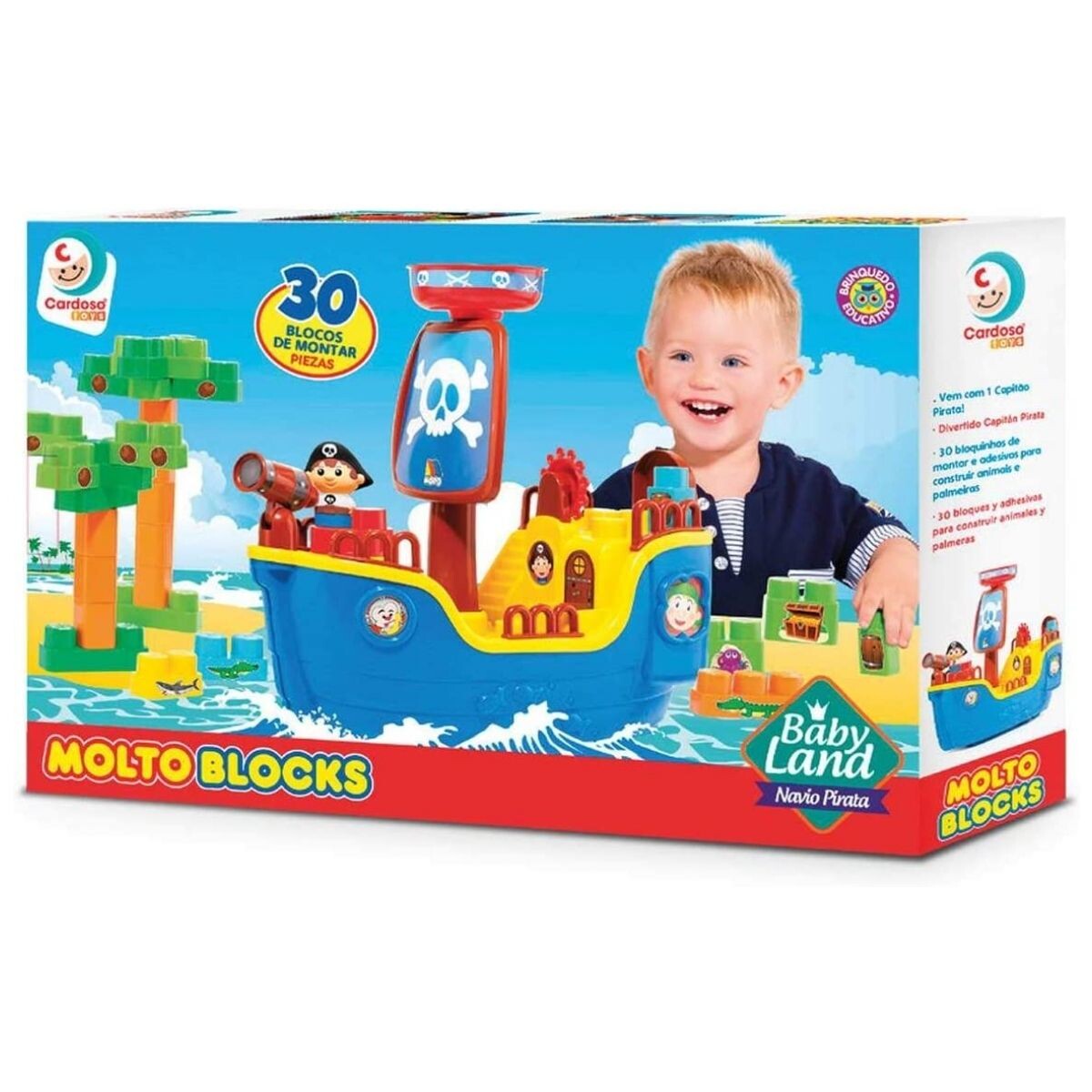 Barco con Bloques Molto Block Cardozo Toys 30 Piezas 