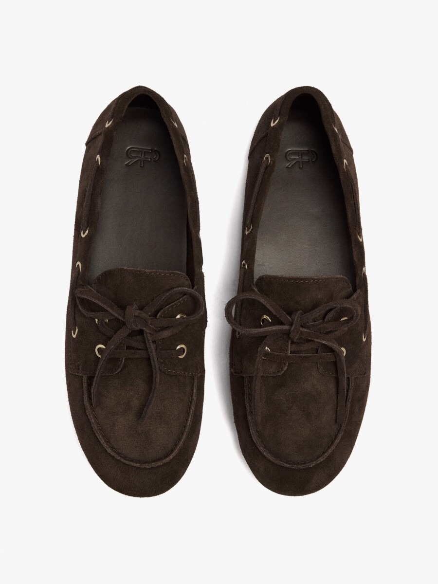 Mocasines De Piel Con Doble Cordón marron