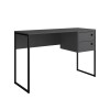 Escritorio con 2 cajones - Tapa en gris oscuro - Patas en metal negro Escritorio con 2 cajones - Tapa en gris oscuro - Patas en metal negro