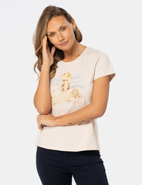 REMERA ESTAMPADA Beige