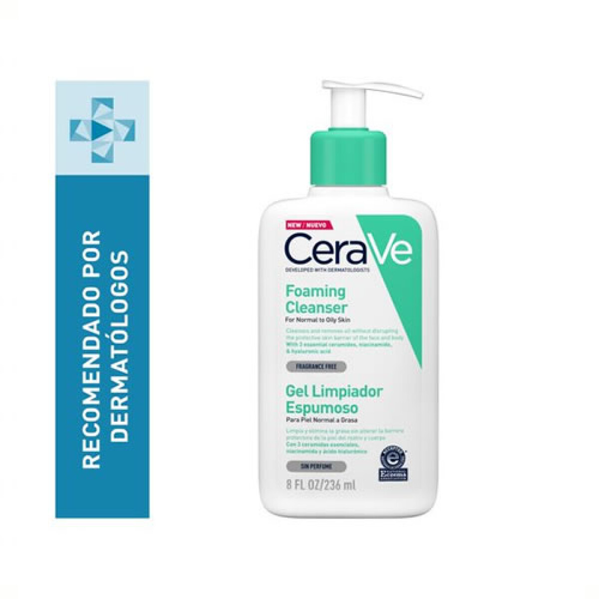 CeraVe Gel Limpiador Espumoso 236 ml – Limpieza Facial Suave