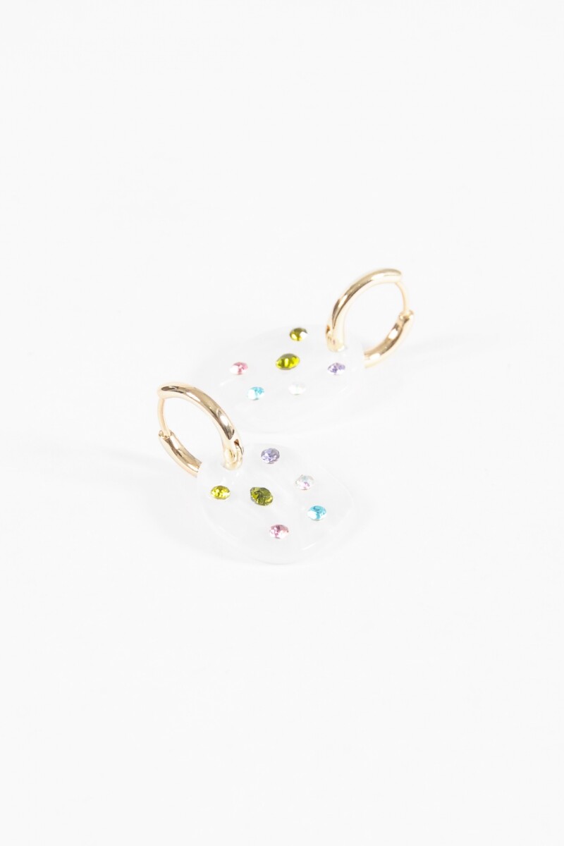 Aros dije detalles vidrio dorado