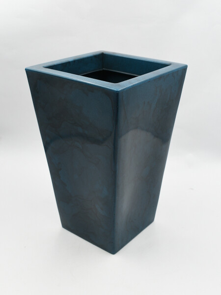 MACETA 19X40CM MARMOLADO AZUL OSCURO