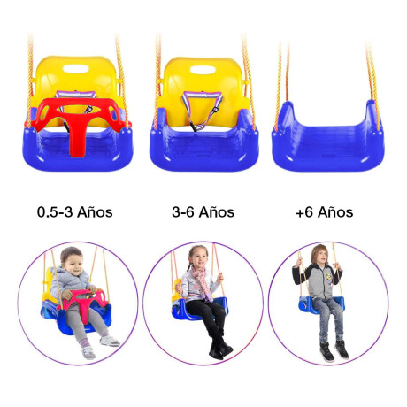 Hamaca Infantil 3en1 Adaptable Bebé Niño Plástico c/Cuerdas Rosa