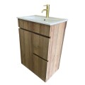 MUEBLE DE BAÑO 60 CM 2 PUERTAS CON BACHA DE LOZA - NEVADA ROBLE MUEBLE DE BAÑO 60 CM 2 PUERTAS CON BACHA DE LOZA - NEVADA ROBLE
