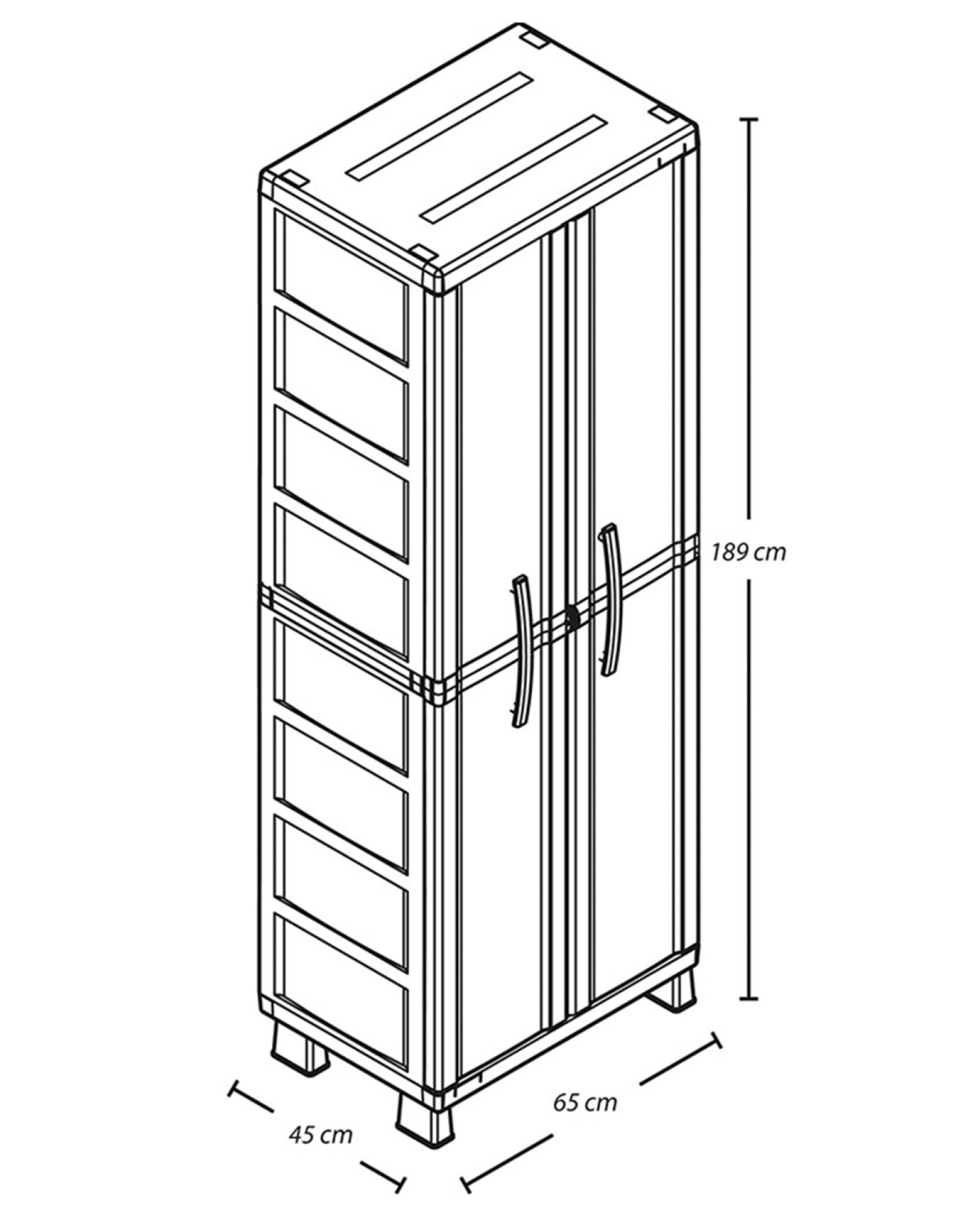 Armario de 2 puertas y 4 estantes Rimax Rattán — Electroventas