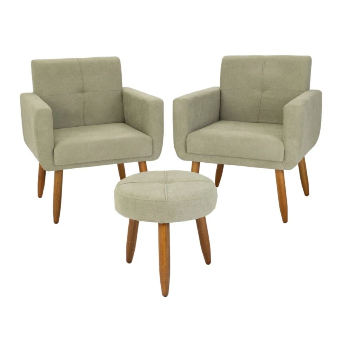 Kit 2 Poltrona Havana + Puff Verde 