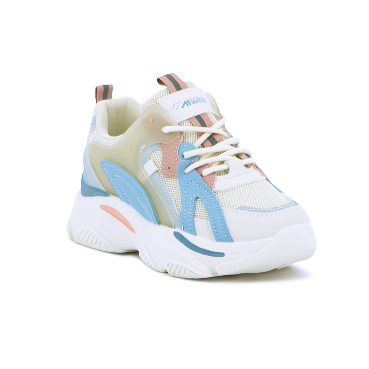 Austral Calzado Casual Ariadna C/Plataforma Acordonado - Azul-Beige - Azul-Beige 