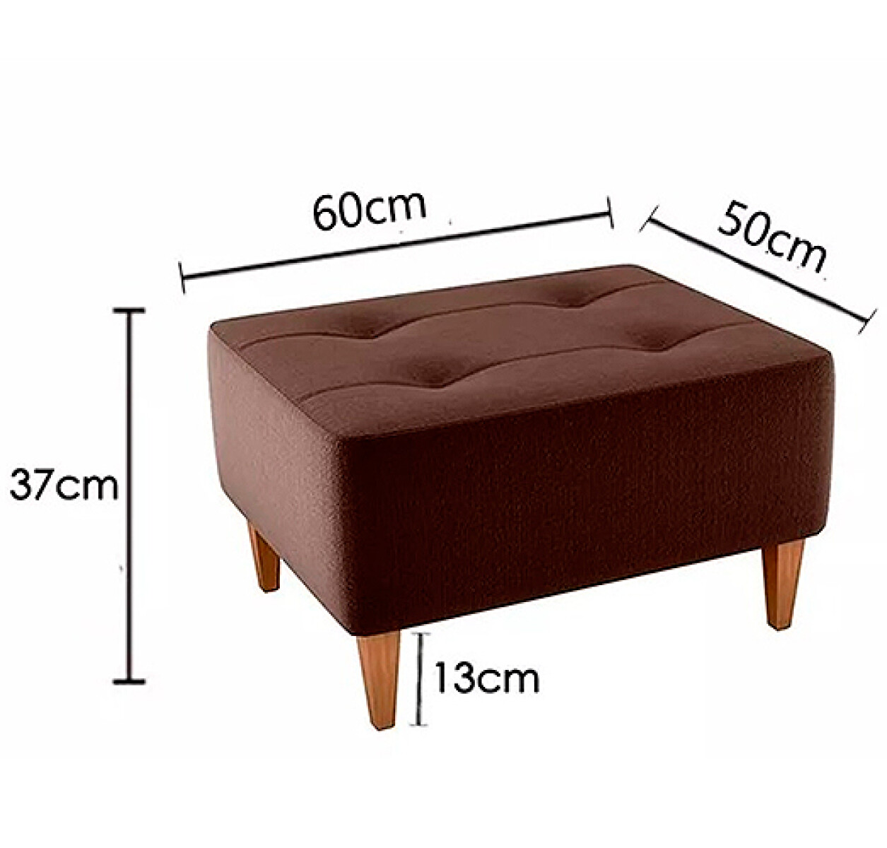 PUFF LOWKIN Rectangular Tela c/patas de madera - - Sin color 