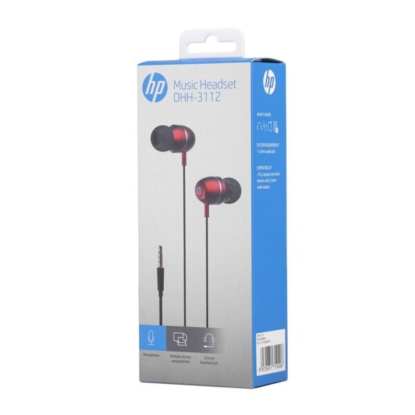 Auriculares Cableado Hp In Ear Microfono Celular Jack 3.5 mm Variante Color Rojo