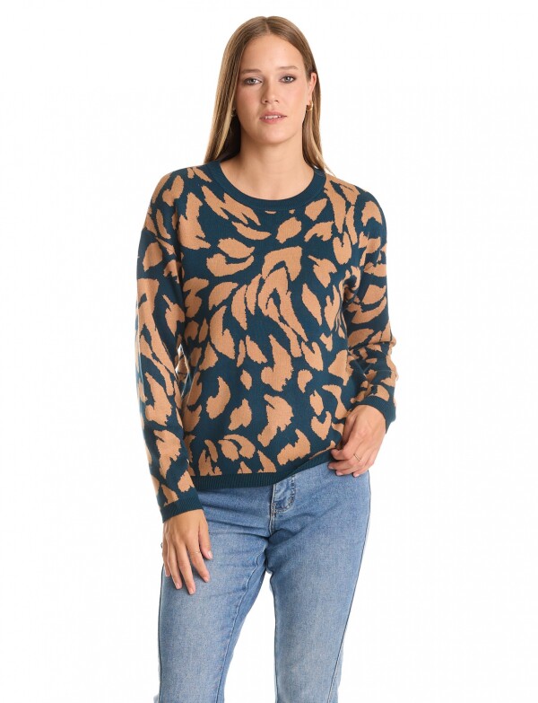 Buzo Animal Print MULTI/AZUL