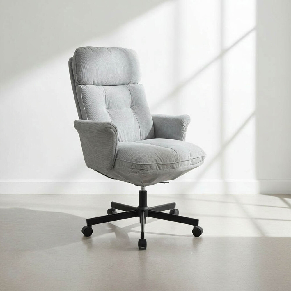 SILLA DE OFICINA GERENCIAL TELA-Y-METAL GRIS CICERÓN