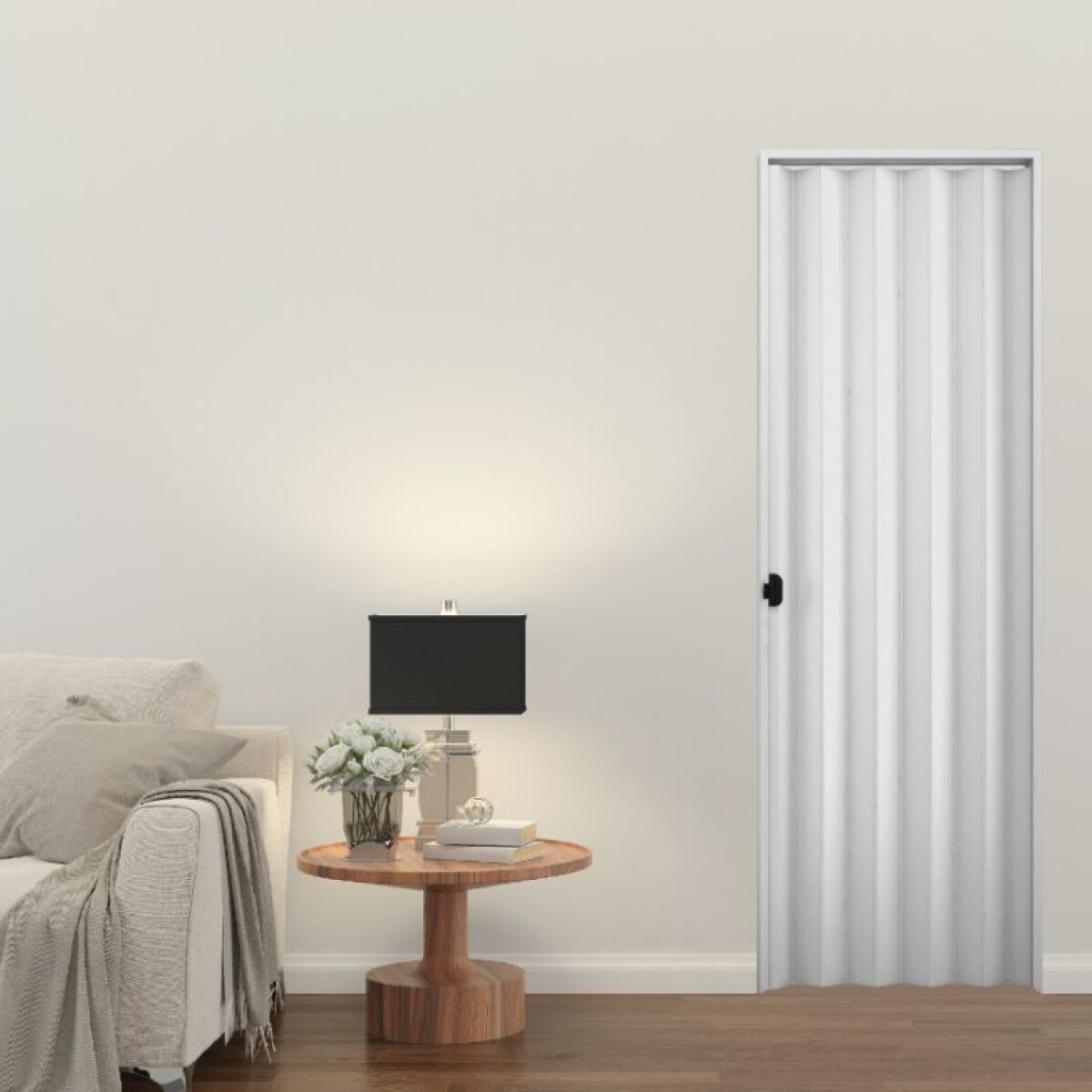 Puerta plegable PVC ceniza 0,80x2,10m