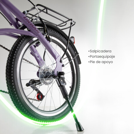 Bicicleta Plegable Rodado 20 Shimano Parrilla Violeta