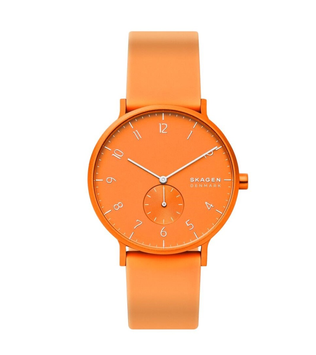 Reloj Skagen Deportivo/Fashion Silicona Naranja Neon 